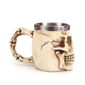 Skull cup mug three-dimensional double-layer stainless steel Halloween Thanksgiv